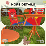 Outsunny Kids Bistro Table and Chair Set with Cowboy Theme, Adjustable Parasol – Outdoor Play Set