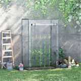 Mini Walk-in Greenhouse with Galvanised Steel Frame & Zipped Roll-up Door – Tall Narrow Plant Shelter