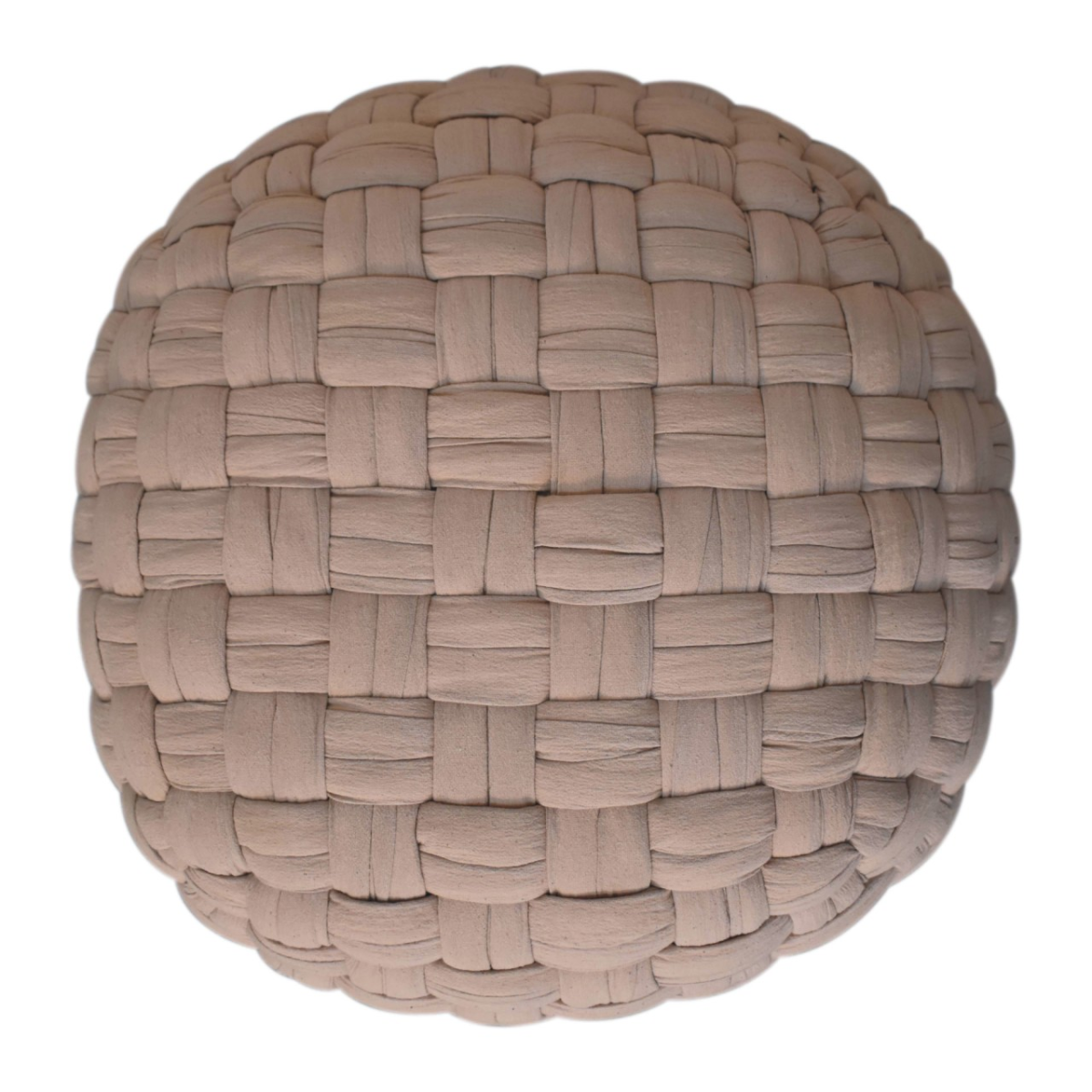 Artisan Furniture Woven Tube Pouffe in Cotton – Multi-Purpose Footstool, Side Table or Extra Seat, Cream