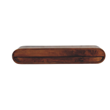 Artisan Furniture Arc Solid Mango Wood Wall-Mounted Media Console with Open Shelf – Floating Design, Chestnut