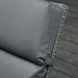 Outsunny Set of 2 Deep Seat Lounger Cushions with Corner Ties, Thick Cotton Filling – Outdoor Patio Cushions, Dark Grey