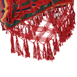 Outsunny Hammock Chair Swing with Wooden Spreader Bar & Tassels – Indoor Outdoor Hanging Seat