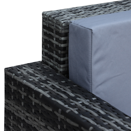 Outsunny rattan sofa high armrest and back detail