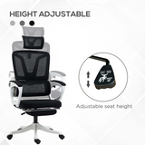 Vinsetto Ergonomic Office Chair with Adjustable Headrest, Lumbar Support & Retractable Footrest
