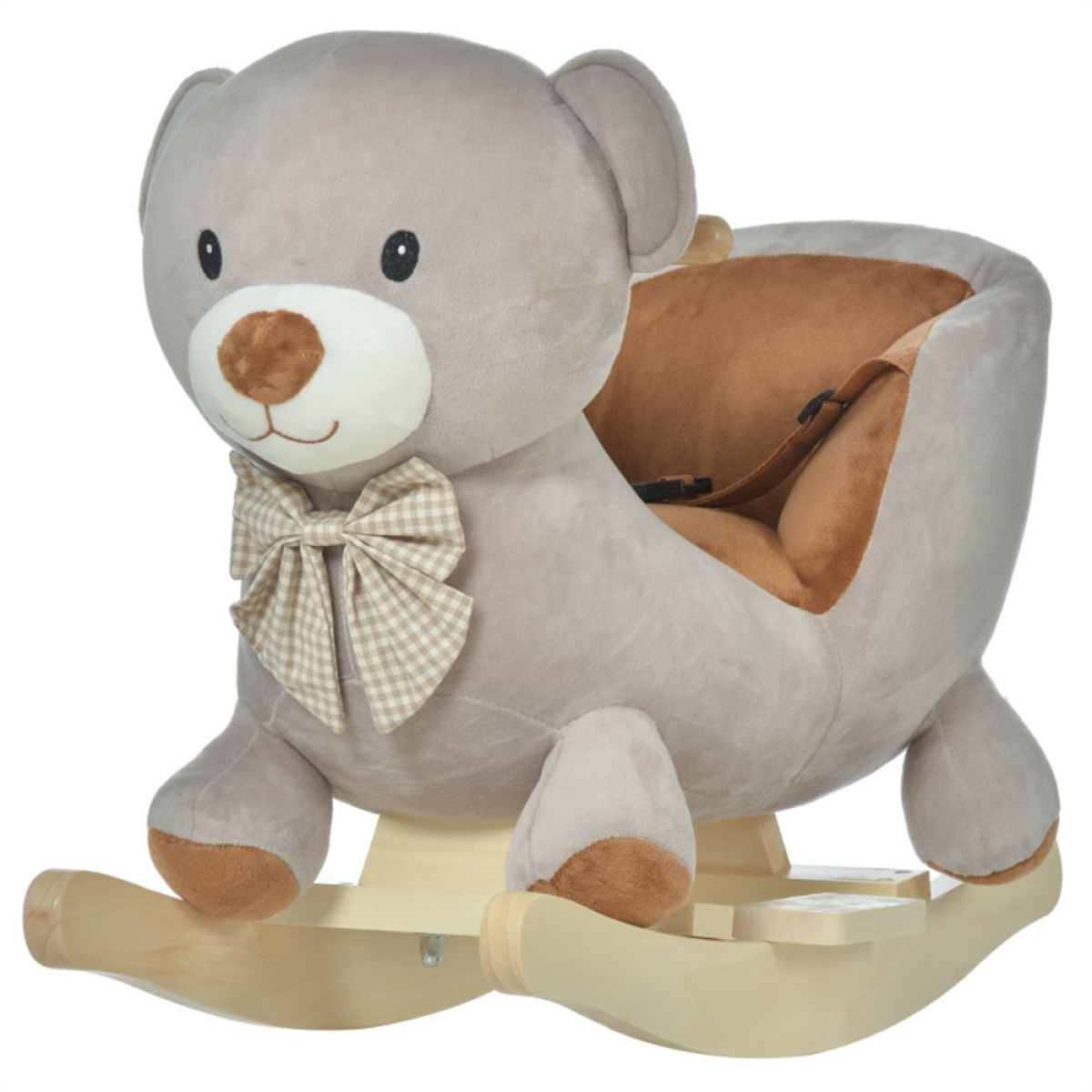 Baby Rocking Bear Ride-On with Press-Ear Sounds – Gentle Rocking Toy for Little Ones, Brown