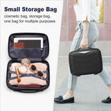 3-Piece V-Stripe Trolley Luggage Set, 20", 24" & 28" PP Suitcases with Iron Handles, Black