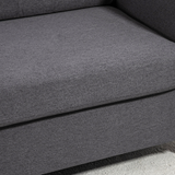 HOMCOM Linen 2 Seater Loveseat Sofa with Padded Armrests – Compact Sofa for Flats & Small Rooms, Dark Grey