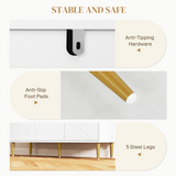 HOMCOM White Sideboard with Adjustable Shelves & Cupboard Storage – Multi-Use Storage Cabinet