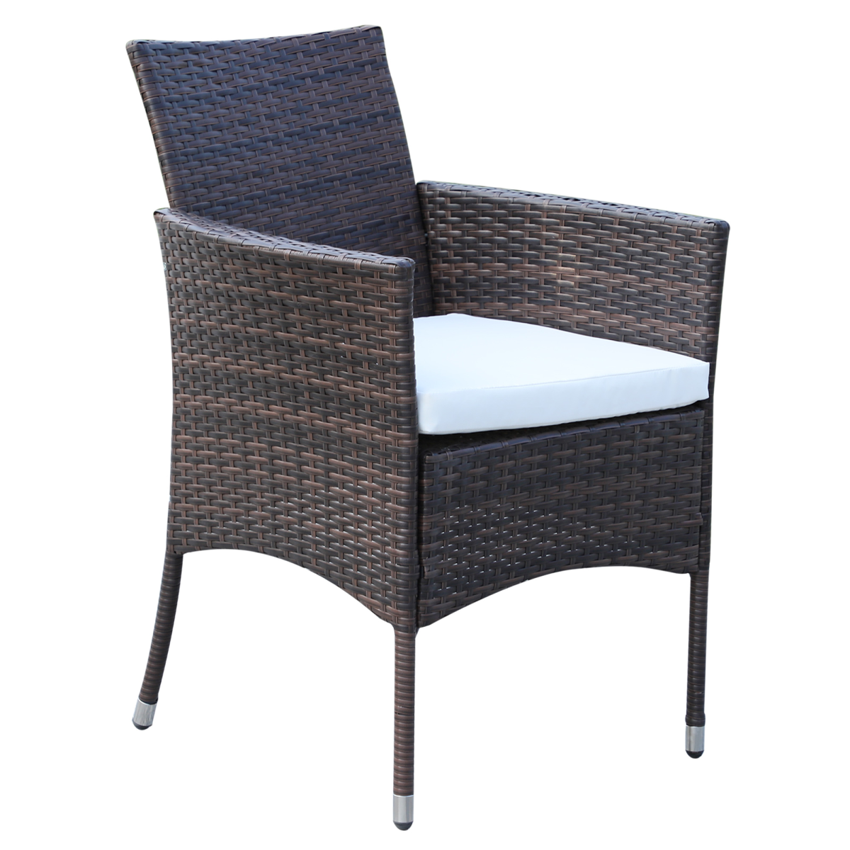 Outsunny 7-Piece Rattan Garden Dining Set with Rectangular Glass Table & 6 Chairs – Fire-Retardant Cushions, Outdoor Furniture