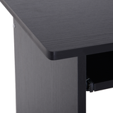 HOMCOM Compact Computer Desk with Slide-Out Keyboard Tray and Two Storage Shelves – Black