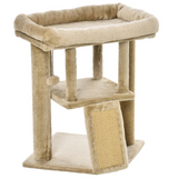 Pawhut Cat Tree Tower with Jute Scratching Pad, Toy Ball & Cat House – Multi-Level Climbing Centre, Coffee