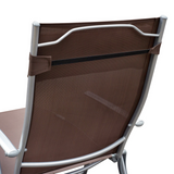Outsunny Heavy-Duty Foldable Sun Lounger with 7-Level Recline & Pillow, Steel Frame, Texteline – Brown