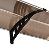 Outsunny Curved Polycarbonate Door and Window Awning, 80 x 195 cm – UV, Rain and Snow Canopy, Clear and Black
