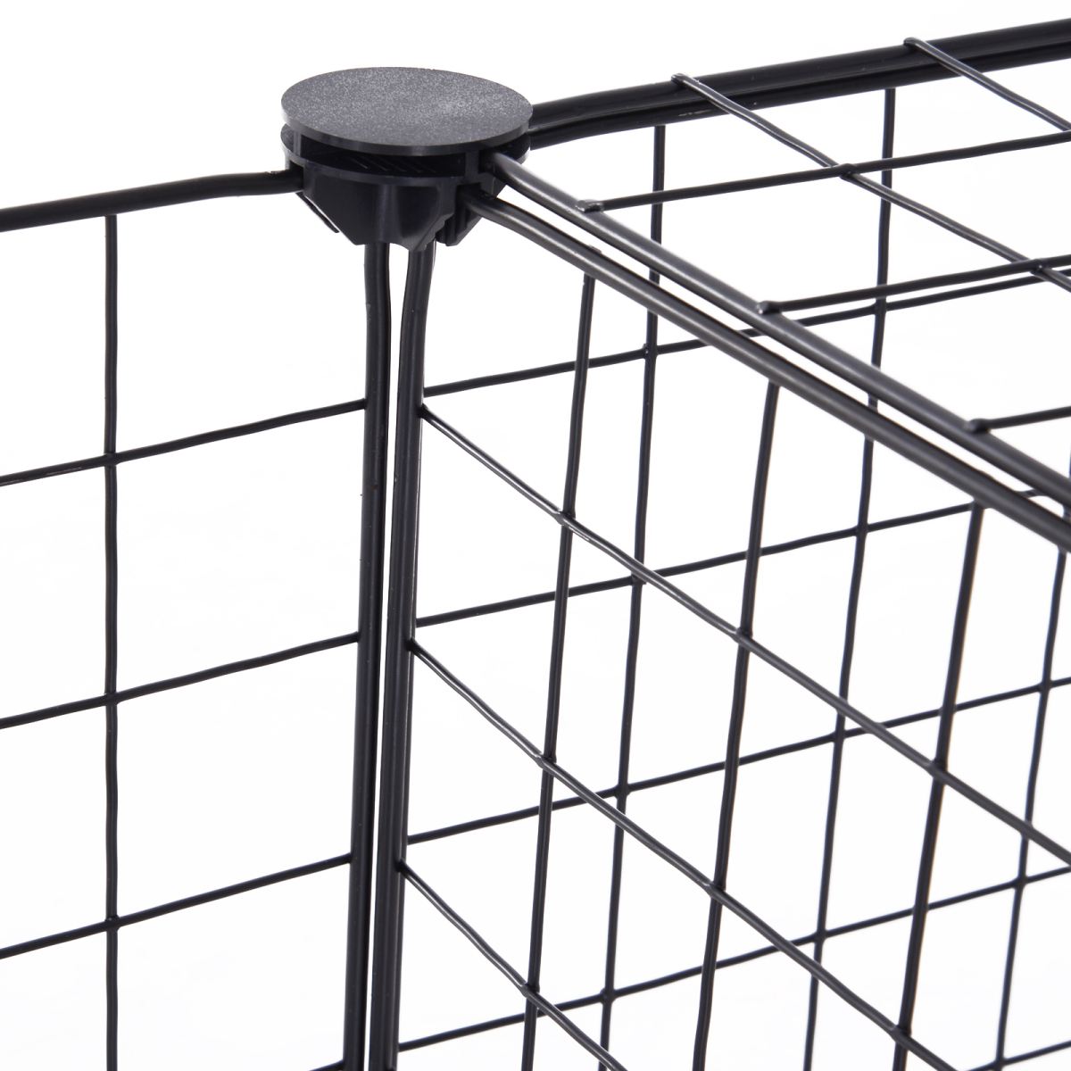 Pawhut 12-Panel Metal Wire Pet Playpen with Non-Slip Connectors – DIY Small Animal Fence, Black