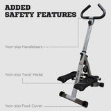 HOMCOM Foldable Stepper with Adjustable Height, Handlebar & LCD Display – Compact Home Cardio Machine, Grey