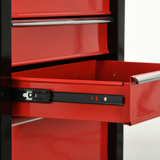 HOMCOM 5-Drawer Lockable Steel Tool Cabinet with Wheels & Handle – Garage Workshop Storage, Red