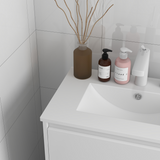 kleankin 600mm Bathroom Vanity Unit with Basin & 2 Drawers – Compact Cloakroom Storage, Gloss White