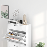 HOMCOM Shoe Cabinet with 4 Drawers for 18 Pairs, Adjustable Shelf & Anti-Tipping Straps – Black