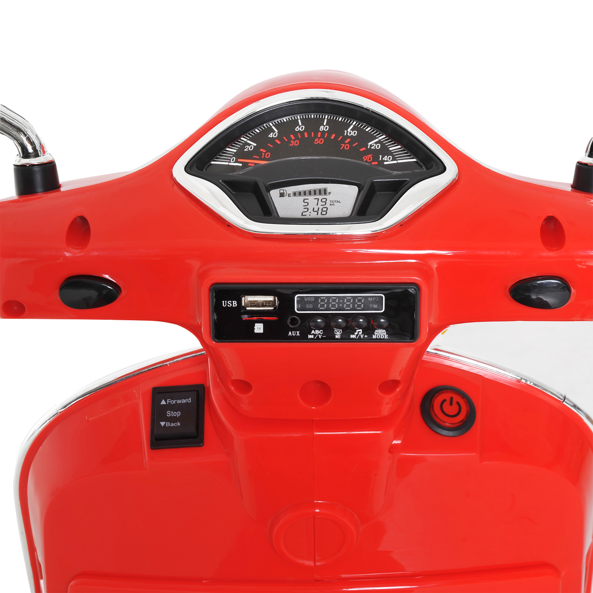 HOMCOM Kids Ride-On Vespa Motorcycle, 6V Battery with Music & LED Lights – Licensed, Ages 3–6