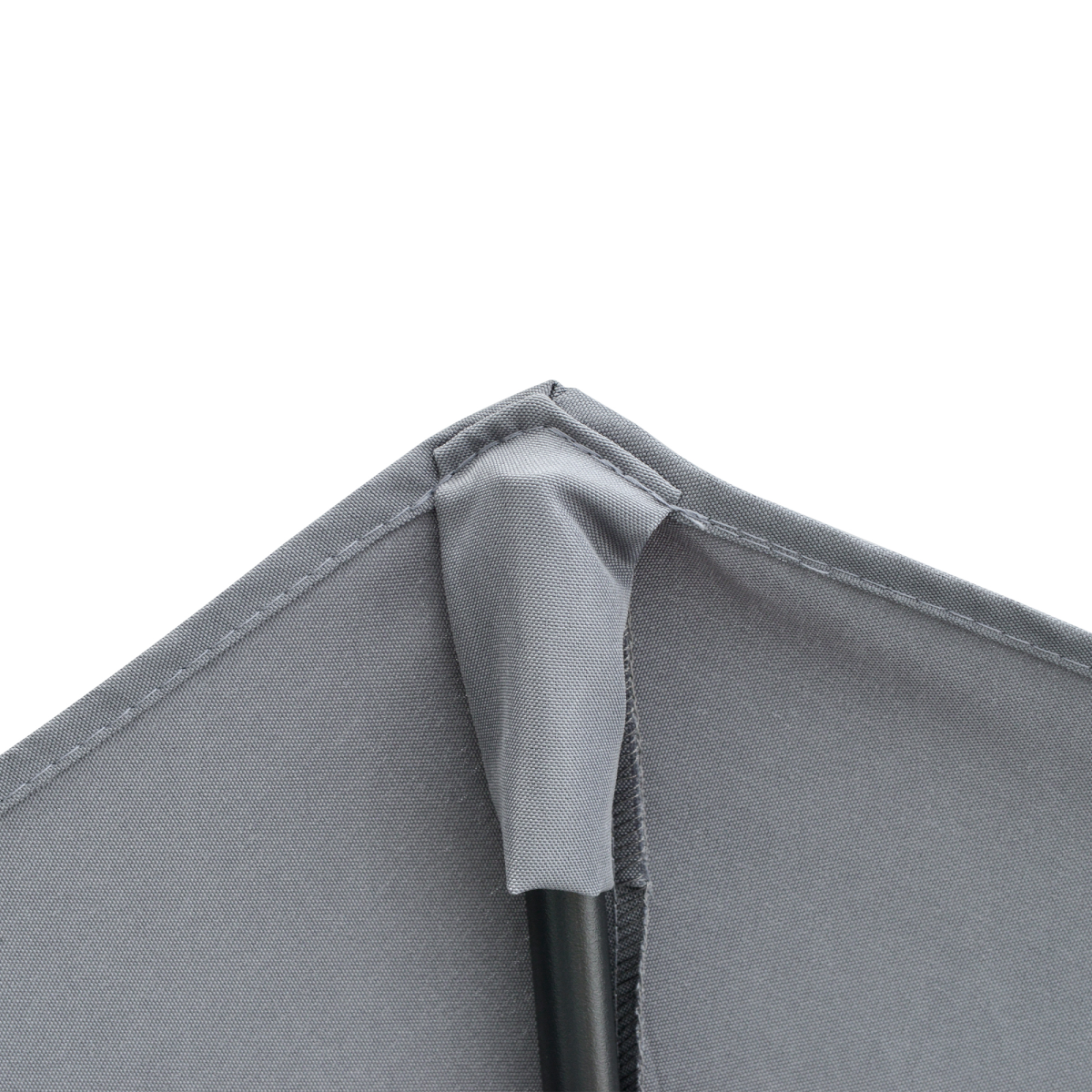 Outsunny 2m Half Garden Parasol with Crank Handle & Base – Double-Sided Canopy for Small Spaces, Dark Grey