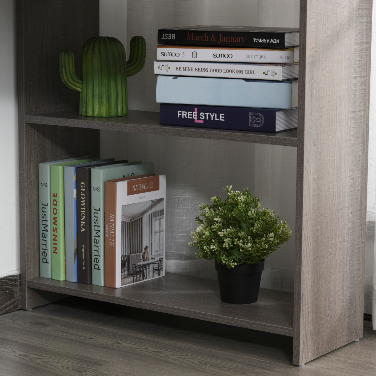 HOMCOM L-Shaped Corner Computer Desk with 2-Tier Side Shelves – Wide Home Office Workstation, Grey