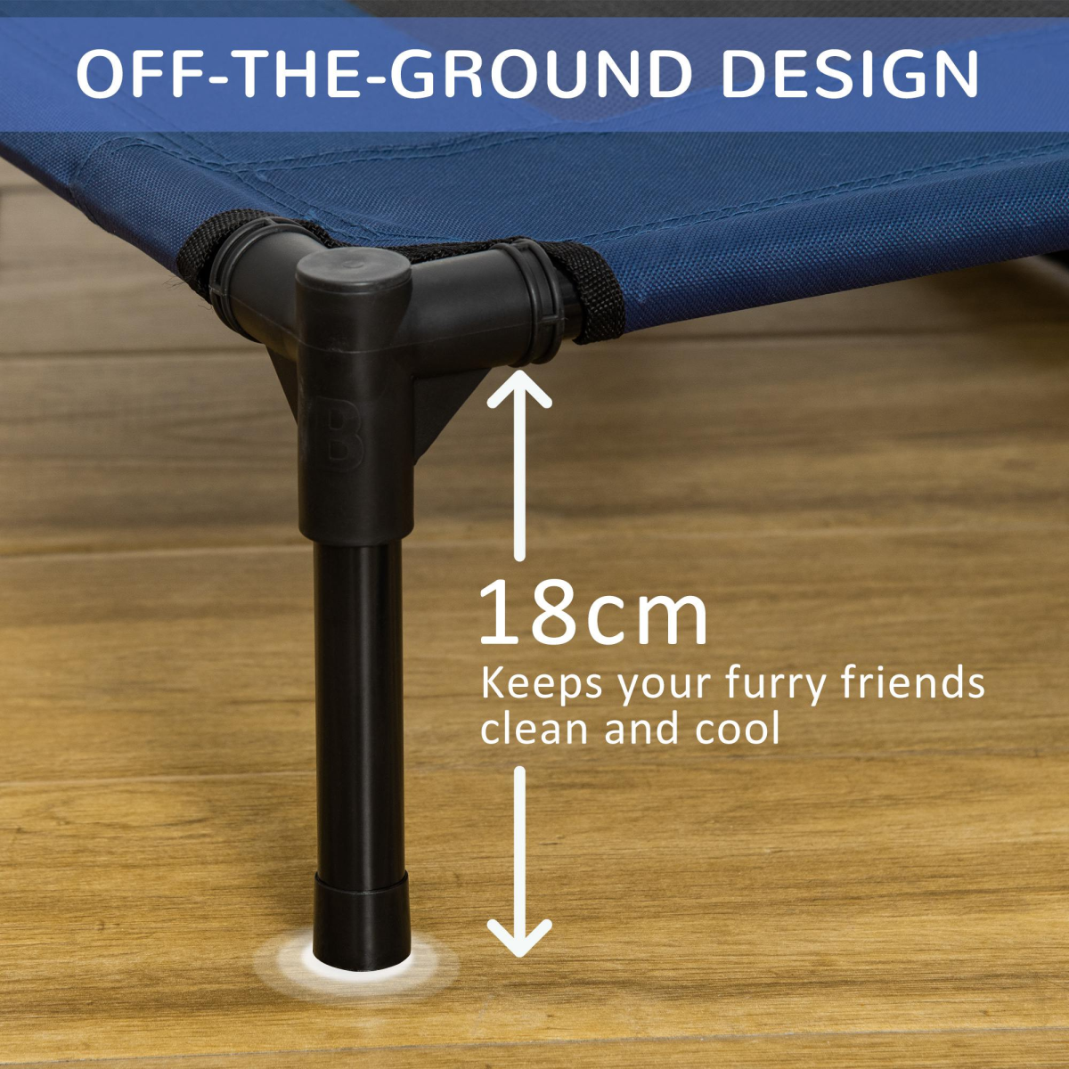 Pawhut Raised Pet Bed with Waterproof Oxford Fabric & Anti-Slip Mat – Portable Dog Cat Camping Cot