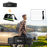 Outsunny Blackout Camping Tent with Bedroom & Living Room, 3000mm Waterproof – 4–5 Person Family Tent, Black