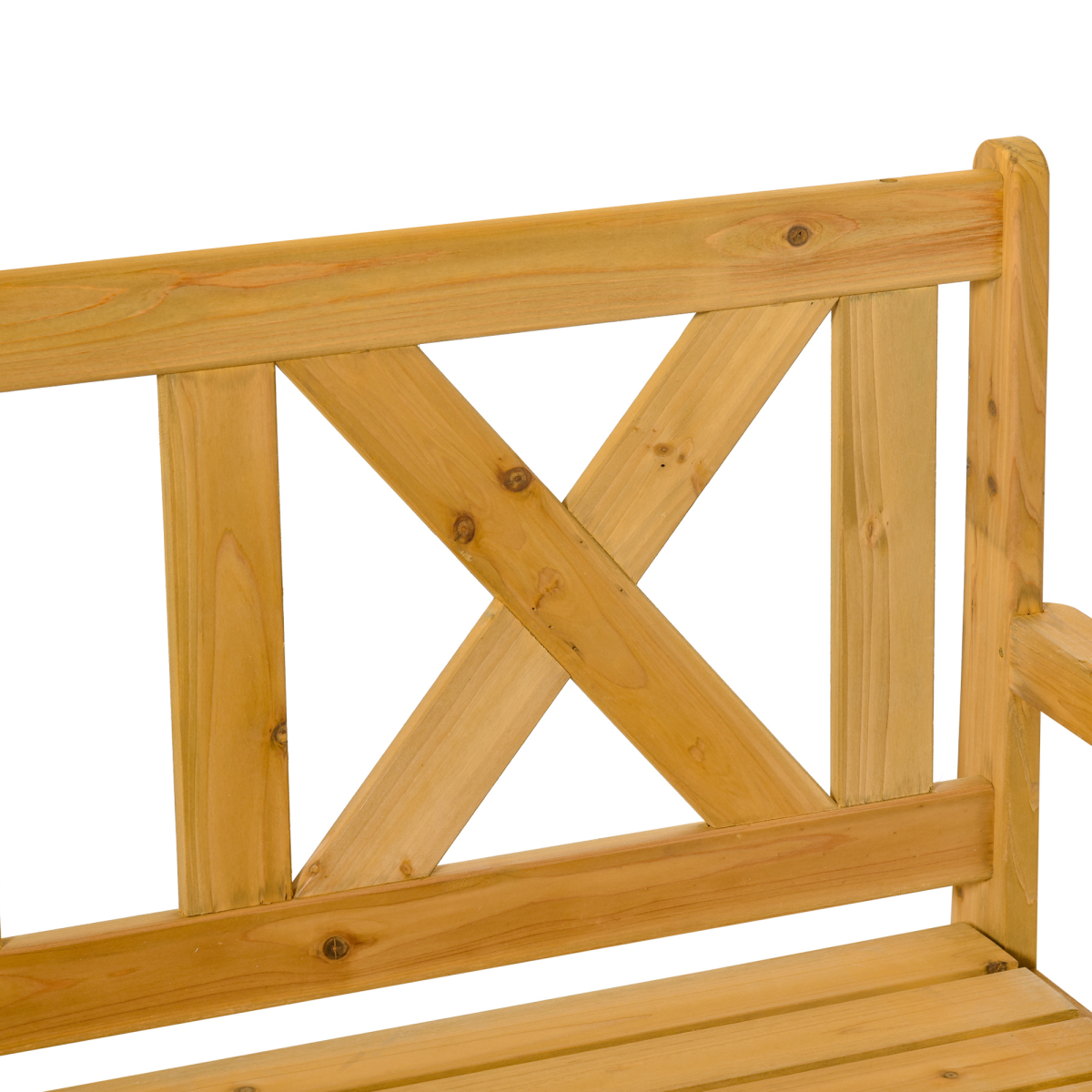 Outsunny 2-Seater Garden Storage Bench – Fir Wood Outdoor Patio Seating with Under-Seat Storage