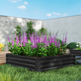 Outsunny 120 x 120cm Galvanised Steel Raised Garden Bed – Modular Planter Kit for Flowers and Vegetables, Grey