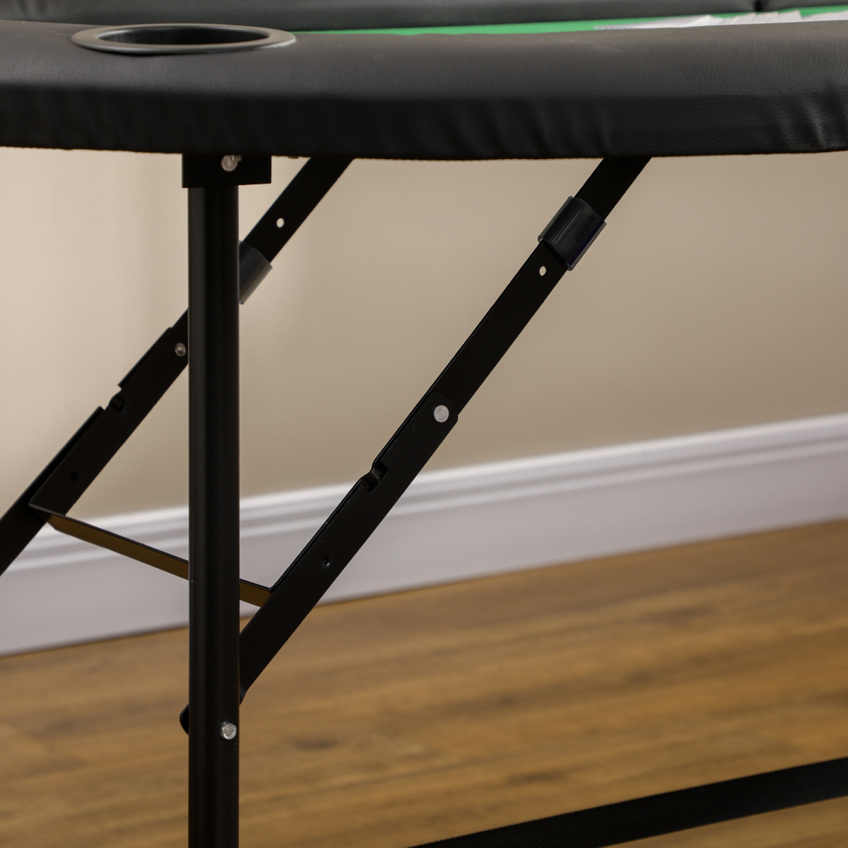 HOMCOM Foldable Poker Table for 8 Players with Game Trays & Drink Holders – Casino Games, Home and Pub