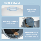 PawHut Hooded Cat Litter Tray with Lid, High Sides & Scoop – Foldable Portable Litter Box with Deodoriser