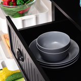 Freestanding Kitchen Storage Cabinet with Drawers, Cupboards & Adjustable Shelves – Open Appliance Space, Black