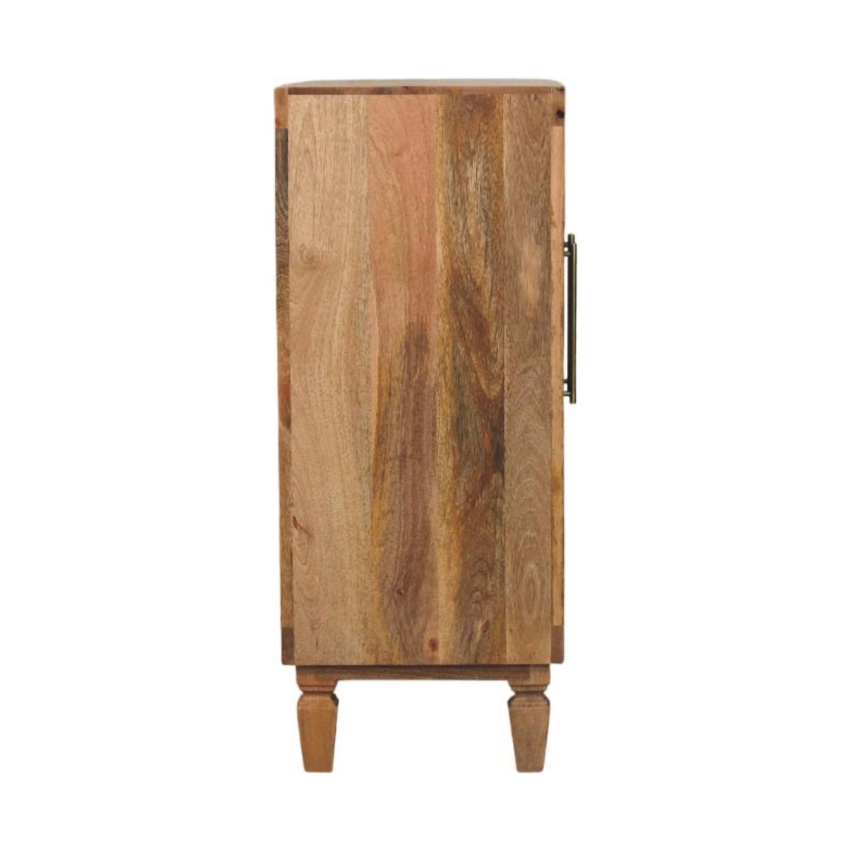 Artisan Furniture Solid Wood Marbella Carved Cabinet with 2 Doors and 2 Shelves – Golden Teak, Brown