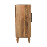 Artisan Furniture Solid Wood Marbella Carved Cabinet with 2 Doors and 2 Shelves – Golden Teak, Brown