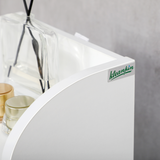 kleankin Freestanding Bathroom Storage Unit with Adjustable Shelf and Toilet Roll Holder – Slim, White