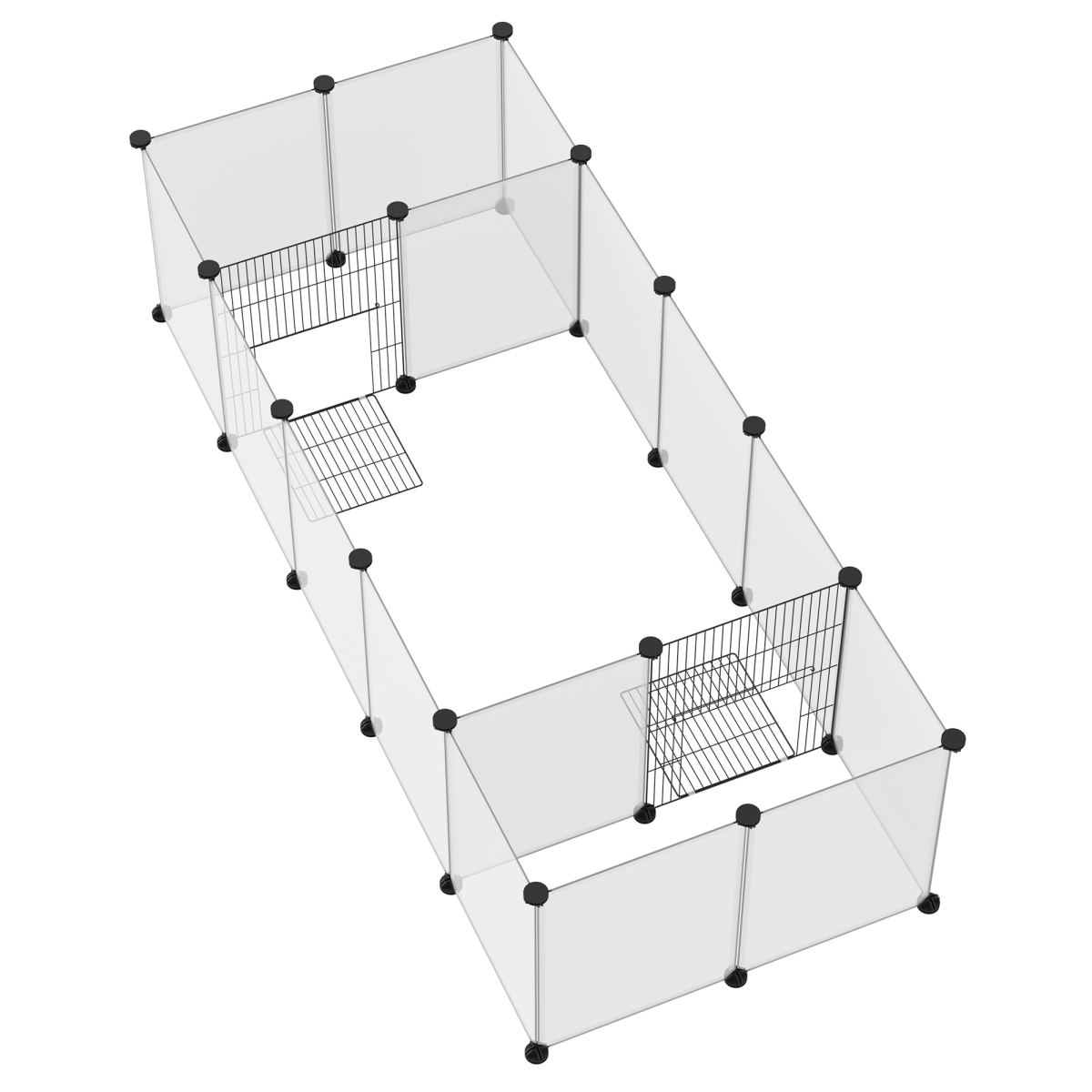 PawHut 18-Panel DIY Small Animal Playpen with Connectors – Pet Cage for Guinea Pigs and Hedgehogs