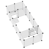 PawHut 18-Panel DIY Small Animal Playpen with Connectors – Pet Cage for Guinea Pigs and Hedgehogs