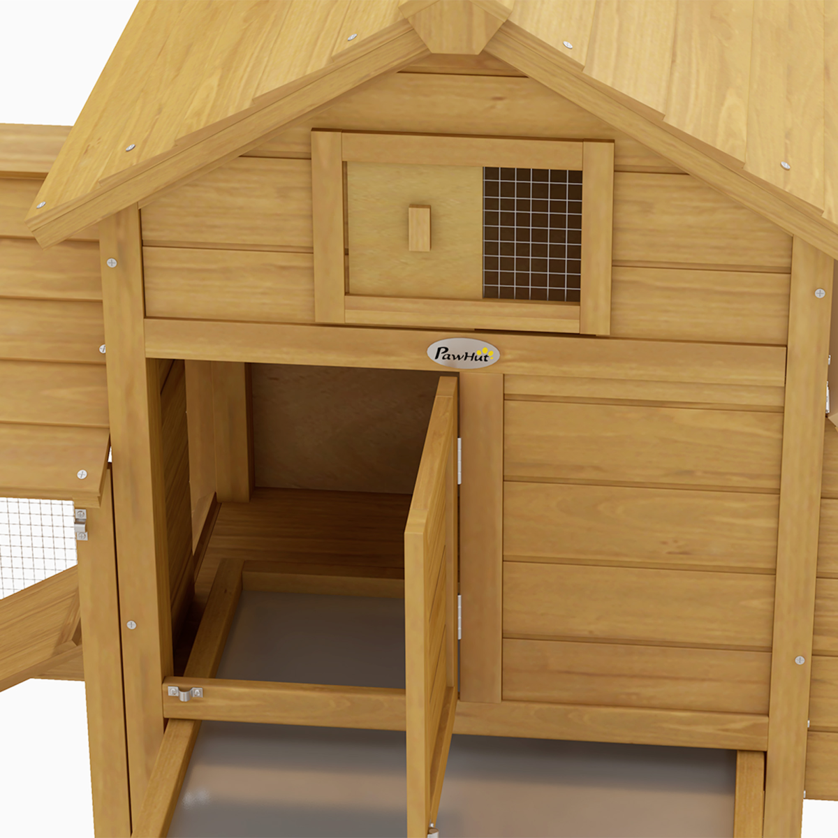 Small Wooden Chicken Coop with Nesting Box, Outdoor Run, Ramp & Slide-Out Tray – Hen House, 150.5 x 54 x 87cm