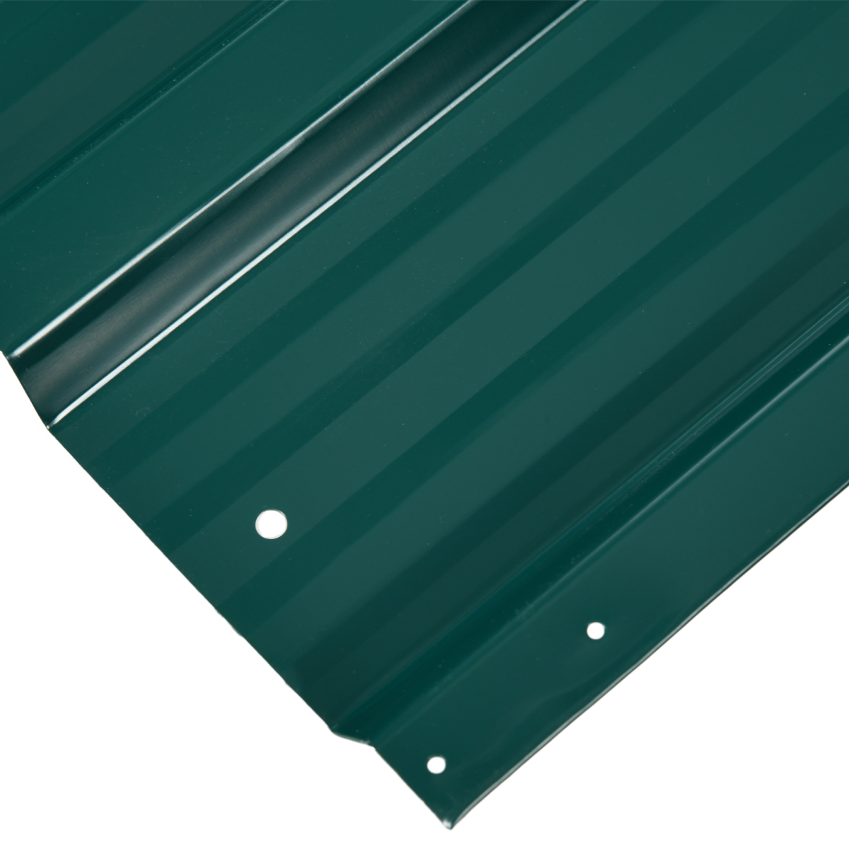 Outsunny 12-Pack Galvanised Steel Roofing Sheets, Pre-Drilled & Cut-to-Size – Shed Greenhouse Cladding, Green