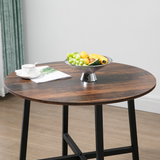 HOMCOM 80cm Round Kitchen Table for Small Spaces with Steel Legs and Non-Slip Feet – Dining Table
