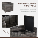 Outsunny Grey Rattan Sofa Set cushion detail
