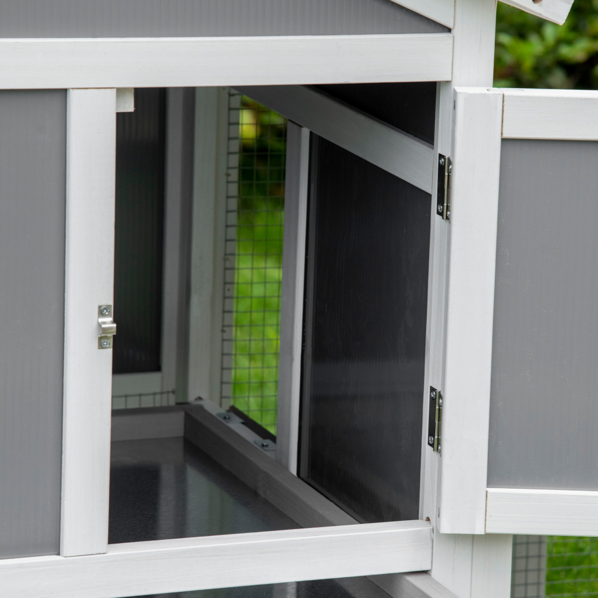 Pawhut Two-Tier Wooden Rabbit Hutch & Guinea Pig Cage with Sunlight Roof, Ramp & Slide-Out Tray – Outdoor Small Pet House