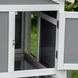 Pawhut Two-Tier Wooden Rabbit Hutch & Guinea Pig Cage with Sunlight Roof, Ramp & Slide-Out Tray – Outdoor Small Pet House