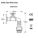 LEDSone Rustic Red Industrial Water Pipe Wall Light with E27 Bulb Included – Vintage Steampunk Sconce