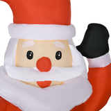 HOMCOM 4ft Christmas Inflatable Santa Claus on Sleigh with Reindeer and LED Lights – Outdoor Garden Decor