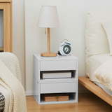 HOMCOM Floating Bedside Tables Set of 2 with Drawers & Shelves – Wall-Mounted Nightstands, White