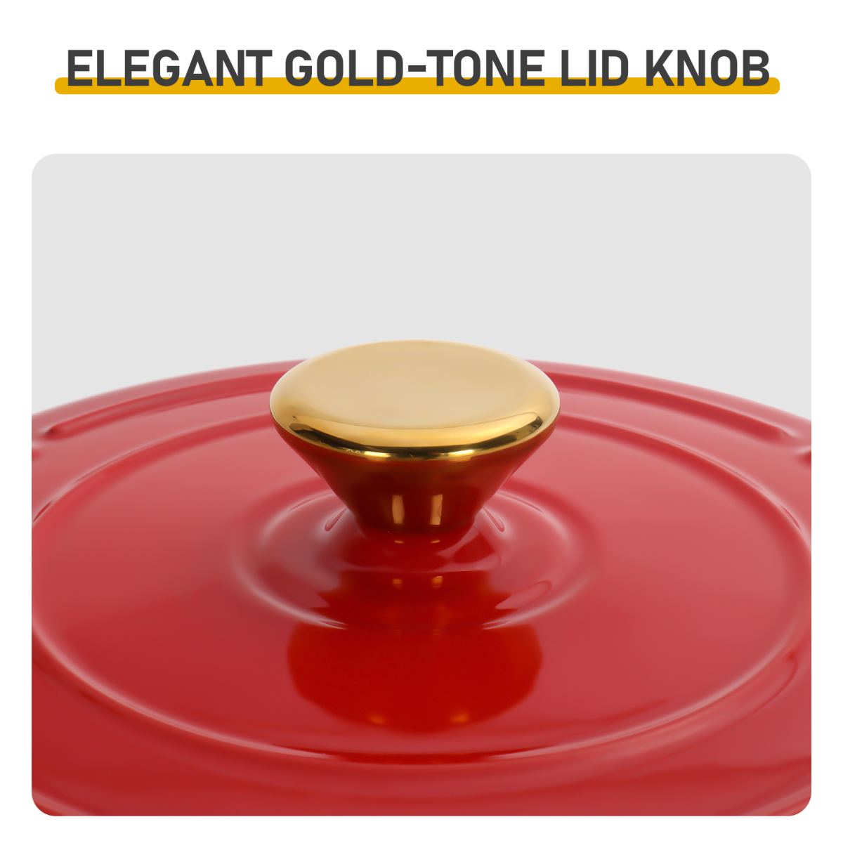 Cast Iron 6QT Enamel Cooking Pot with Lid and Two Silicone Gloves – Casserole Dutch Oven, Gradient Red