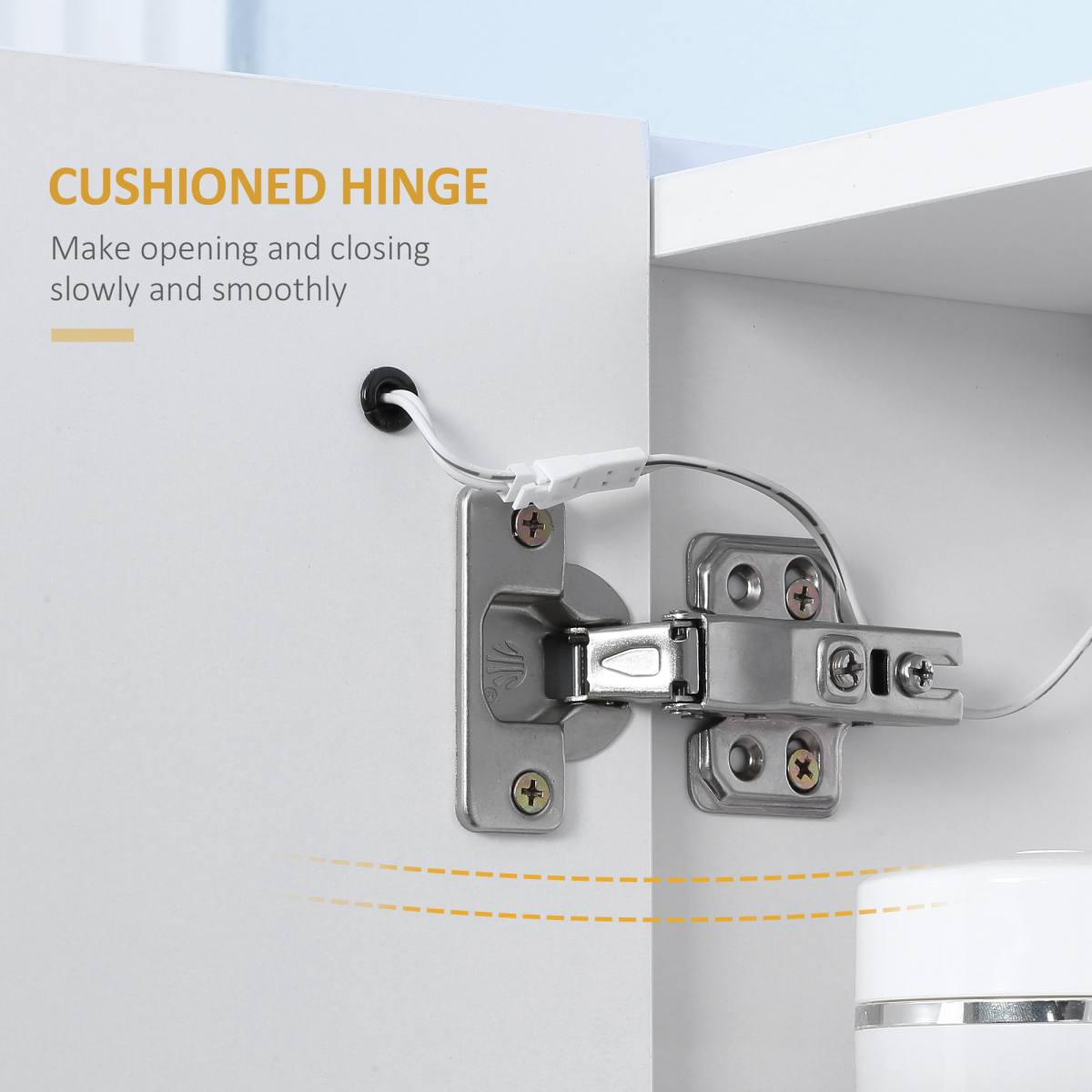 kleankin LED Illuminated Bathroom Mirror Cabinet with Touch Switch – Wall-Mounted Storage, Mirrored Doors