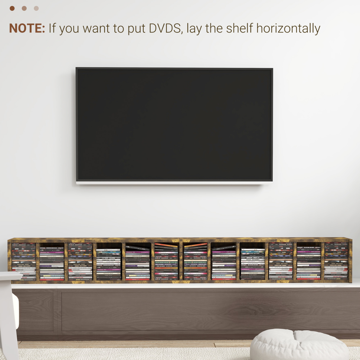 HOMCOM Set of 2 CD & Media Tower Racks with Adjustable Shelves – DVD & Games Storage, Rustic Brown