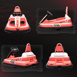 HOMCOM 6V Kids Bumper Car with 360° Rotation, 2 Speeds, Music and Lights – Ride-On Waltzer Car, Pink